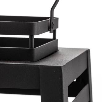 Terraslamp Yankton in lantaarnvorm zwart, transparant