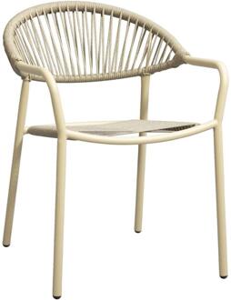 Terrasstoel Palamos - Naturel/zand - Metaal/Kunststof - Beige - 62x57x78 Cm