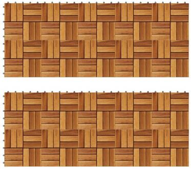 Terrastegels 30 x 30 cm Acacia set van 20 Bruin