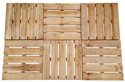 Terrastegels 6 st 50x50 cm FSC hout bruin