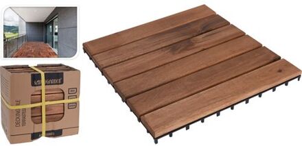 Terrastegels acaciahout - set van 9 - 30x30 - tuintegels