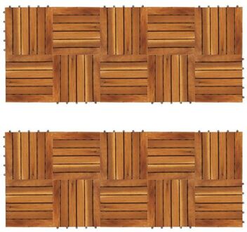 Terrastegels verticaal patroon 30 x 30 cm Acacia set van 20 Bruin