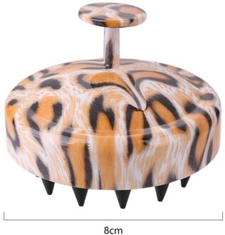 Terug Arm Lichaamsverzorging Massage Tool Siliconen Haar Borstel Haar Hoofdhuid Massager Shampoo Wassen Kam Voor Spa Bad Douche luipaard