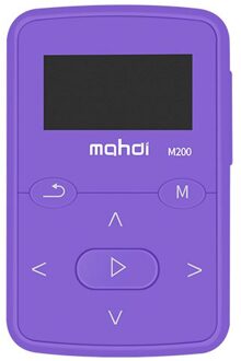 Terug Clip-On Sport MP3 8G Mini Pmc High Definition Opname Fm Radio E-Book Tf Mahdi M200 Abs 0.96 Inch Oled-scherm MP3 Speler paars