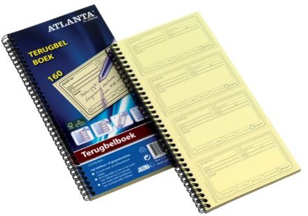 Terugbelboek Atlanta 74x128mm 400 notities 100vel Geel