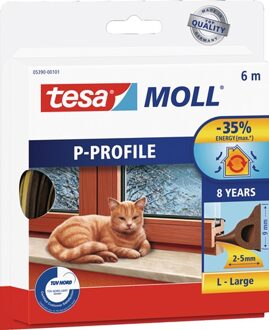 tesa 05390-00101-00 Afdichtingstape tesamoll Bruin (l x b) 6 m x 9 mm 1 stuk(s)