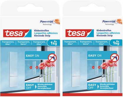 tesa 16x Tesa Powerstrips voor spiegels/ruiten klusbenodigdheden - Klusbenodigdheden - Huishouden - Plakstrips/powerstrips - Dubbelzijdig - Zelfklevend - Tape/strips/plakkers