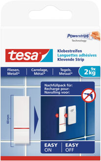 tesa 18x Tesa Powerstrips tegels en metaal klusbenodigdheden - Klusbenodigdheden - Huishouden - Plakstrips/powerstrips - Dubbelzijdig - Zelfklevend - Tape/strips/plakkers