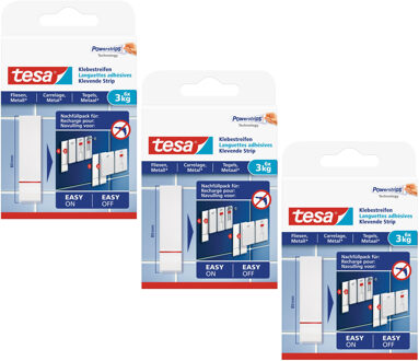 tesa 18x Tesa Powerstrips voor tegels/metaal klusbenodigdheden - Klusbenodigdheden - Huishouden - Plakstrips/powerstrips - Dubbelzijdig - Zelfklevend - Tape/strips/plakkers