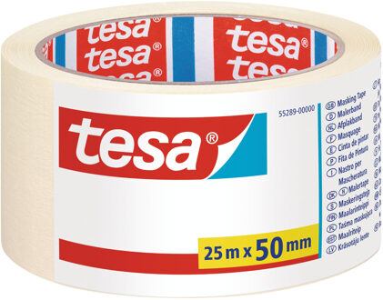 tesa 1x rol Schilderstape/maskeertape/afplaktape 50 mm x 25 m - Afplaktape