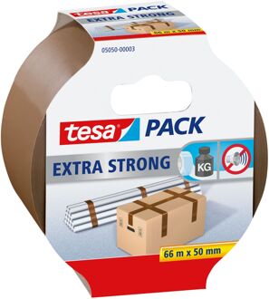 tesa 1x Tesa bruine verpakkingstape extra sterk 66 mtr x 50 mm - Tape (klussen)