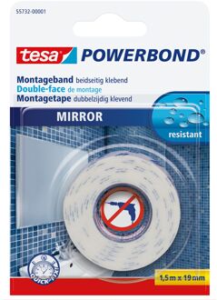 tesa 1x Tesa dubbelzijdig montage tape waterproof op rol 1,5 meter - Tape (klussen) Wit