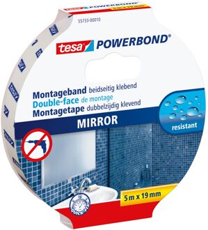 tesa 1x Tesa dubbelzijdig montage tape waterproof op rol 5 meter - Tape (klussen) Wit