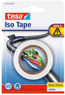 tesa 1x Tesa isolatie tape op rol wit 10 mtr x 1,5 cm - Tape (klussen)