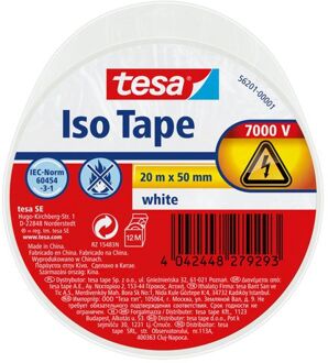 tesa 1x Tesa Universalband isolatie tape wit 20 mtr x 5 cm - Tape (klussen)