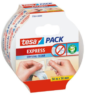 tesa 1x Tesa verpakkingstape afscheurbaar transparant 50 mtr x 50 mm verpakkingsbenodigdheden