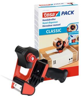 tesa 1x Tesa verpakkingstape handdispenser zwart/rood - Tape (klussen) Multikleur