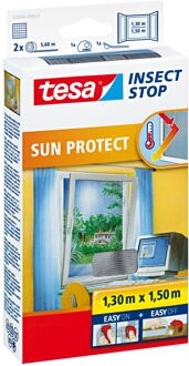 tesa 1x Tesa vliegenhor/insectenhor met zonwering zwart 1,3 x 1,5 meter - Raamhorren Wit
