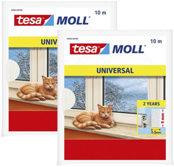 tesa 2x pakjes zelfklevende raam/deur tochtstrip wit 10 meter x 9 mm van Tesa