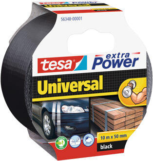 tesa 2x Tesa ducttape Extra Power universeel zwart 10 mtr x 5 cm - Klusbenodigdheden - Tesa - Universele tape - Klustape - Ducttape - Reparatie tape - Zwarte tape op rol 10 meter