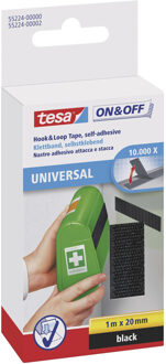 tesa 2x Tesa klittenbandsluiting extra sterk zwart 1 mtr x 2 cm klusbenodigdheden