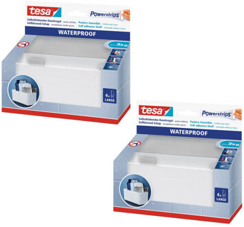 tesa 2x Tesa shampoo/zeep rekjes RVS badkamerbenodigdheden