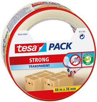 tesa 2x Tesa verpakkingstape transparant 66 mtr x 38 mm - Klusmateriaal - Verpakkingsmateriaal - Inpakmateriaal - Verpakkingsbenodigdheden - Verpakkingstape/inpaktape - Dozen afsluittape