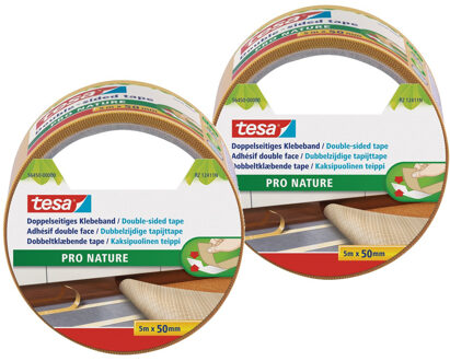 tesa 3x Tesa dubbelzijdig tapijt tape op rol 5 meter - Tape (klussen) Beige