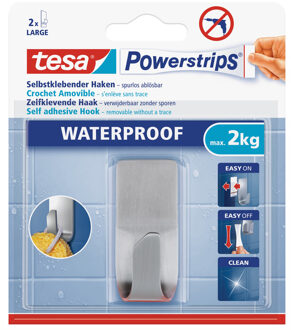 tesa 3x Tesa RVS haak waterproof Powerstrips - Klusbenodigdheden - Huishouden - Verwijderbare haken - Opplak haken 1 stuks