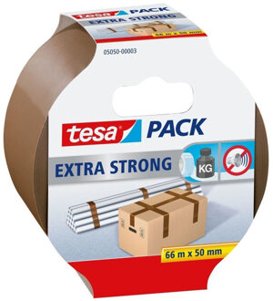 tesa 3x Tesa verpakkingstape extra sterk bruin 66 mtr x 50 mm verpakkingsbenodigdheden
