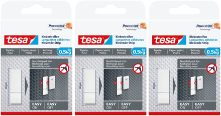 tesa 45x Tesa Powerstrips voor behang/pleister klusbenodigdheden - Klusbenodigdheden - Huishouden - Plakstrips/powerstrips - Dubbelzijdig - Zelfklevend - Tape/strips/plakkers