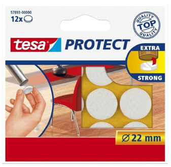 tesa 48x Tesa meubelvilt rond wit 2,2 cm