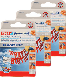 tesa 48x Tesa Powerstrips Deco - Feestartikelen - Zelfklevend/dubbelzijdig - Powerstrips/plakstrips