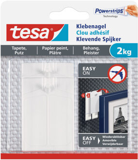 tesa 4x stuks Tesa klevende spijkers - wit - draagkracht 2 kg