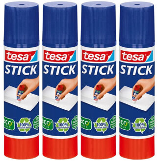 tesa 4x Tesa lijmstift 10 gram - Hobbymateriaal/knutselbenodigdheden - Lijmstiften - Plakken/lijmen - Knutselen - Knutsellijm voor kinderen/jongens/meisjes