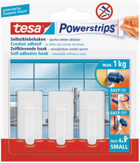 tesa 6x Tesa Powerstrips haken small - Klusbenodigdheden - Huishouden - Verwijderbare haken - Opplak haken 6 stuks