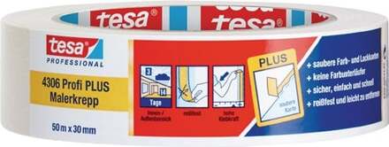 tesa Afplakband | licht gecrêpt | lichtbeige | lengte 50 m | breedte 30 mm | wiel | 10 stuks - 04306-00044-02 04306-00044-02
