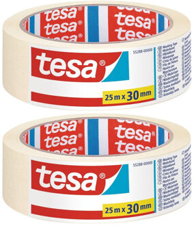 tesa Afplaktape - 2x - 30 mm x 25 m - schilderstape - Maskeertape