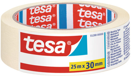 tesa Afplaktape - 30 mm x 25 m - schilderstape - Maskeertape Creme