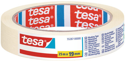 tesa afplaktape - rol - wit - 19 mm x 25 m - schilderstape - afplakken Creme