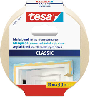 tesa Afplaktape/schilderstape 30 mm x 50 m Creme