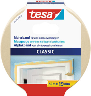 tesa Afplaktape Tesa Classic 19mmx50m creme