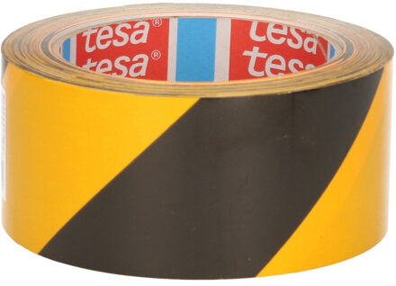 tesa afzettape/markeertape donkergeel/zwart 6 cm x 66 mtr Multi