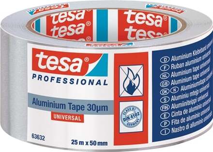 tesa Aluminiumtape | met liners | lengte 25 m | breedte 50 mm wiel | 6 stuks - 63632-00001-00 - 63632-00001-00