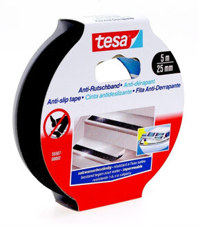tesa Anti-slip tape - 2x rol - zwart - 5 meter - anti uitglij tape