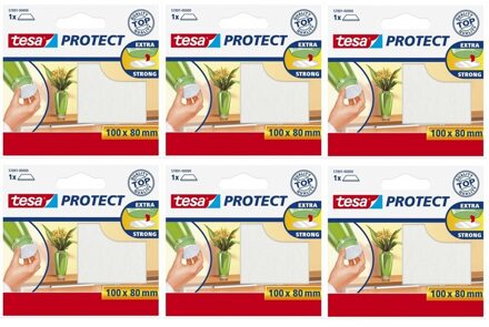 Tesa antikras meubelvilt - 6x - wit - zelfklevend - 8 x 10 cm