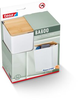 tesa Badkameropberger Baboo - Opbergbox - Met Deksel - Wit - 18,4x10,6x26,5cm