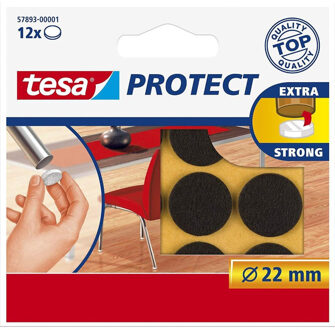tesa Beschermvilt - Bruin - Ø 22 mm - 12 Stuks