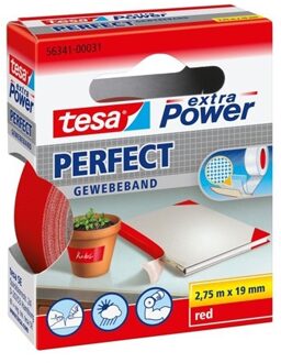tesa extra Power Perfect, ft 19 mm x 2,75 m, rood Wit