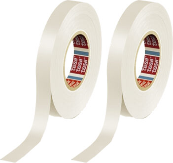 tesa isolatietape - 2x - rol - wit - 10 mtr x 1,5 cm - universele tape - klusbenodigdheden